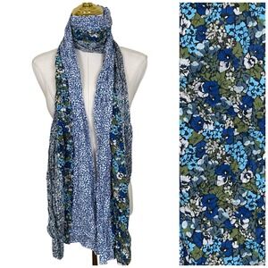 Liberty of London for Target Scarf Patchwork Blue Ditsy Floral Cotton Boho